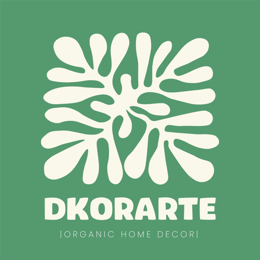 Logo dkorarte, decoración del hogar, arte sostenible, cuadros artesanales